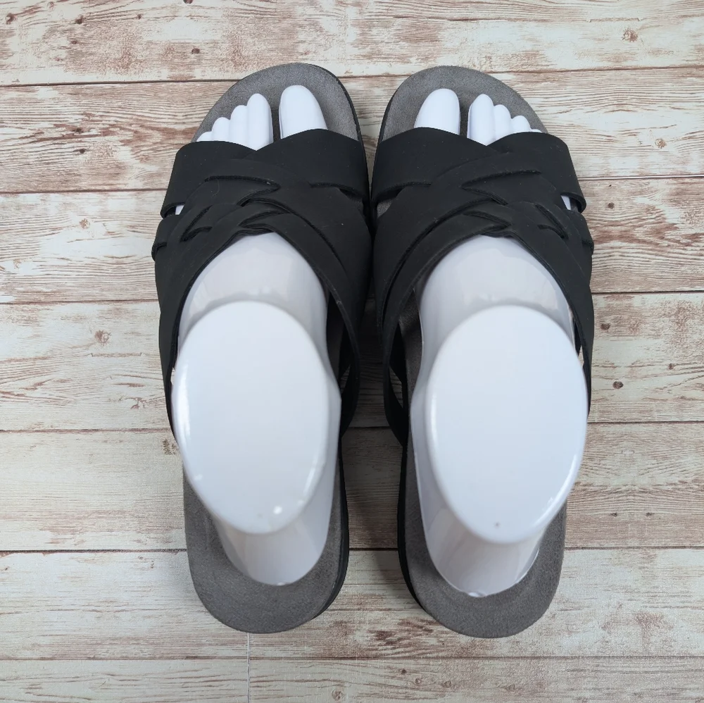 Easy Spirit Sestar Slide On Sandals Black Gray Women's Size 8.5 Arch Support - Picture 4 of 11